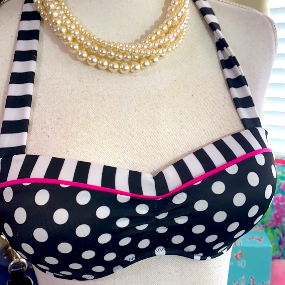 Kiwitata Tata’ super push up padded bikini polka dot top